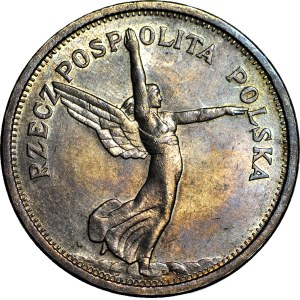 5 złotych 1928 Nike, ze znakiem, Warszawa, mennicze, świeży stempel
