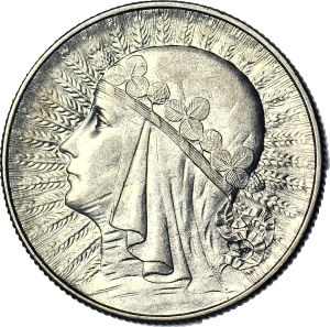 5 gold 1933, Head, minted