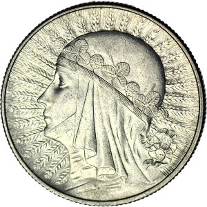 5 gold 1933, Head, minted