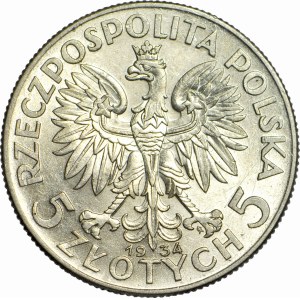 5 złotych 1933, Głowa, piękna