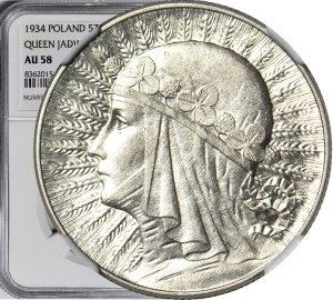 5 gold 1934, Head, beautiful