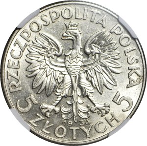 5 gold 1934, Head, beautiful