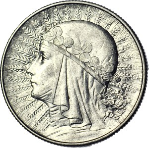 5 gold 1934, Head, minted