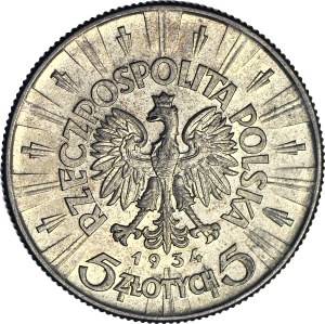 5 gold 1934, Pilsudski, official, minted