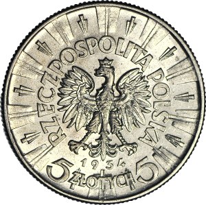 5 gold 1934, Pilsudski, official, minted
