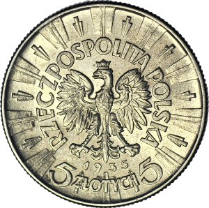 5 gold 1935, Pilsudski, minted