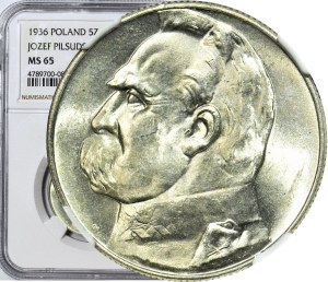 5 gold 1936, Pilsudski, EXCELLENT