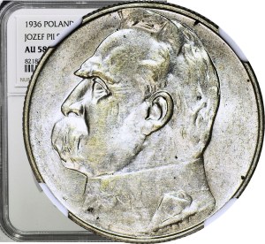 5 gold 1936, Pilsudski, exquisite