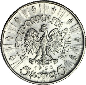 5 gold 1936, Pilsudski, minted