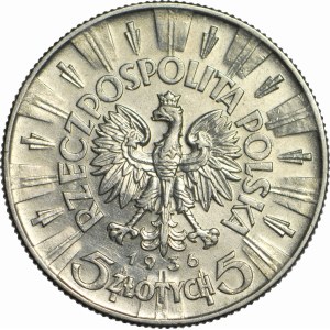 5 złotych 1936, Piłsudski, piękny