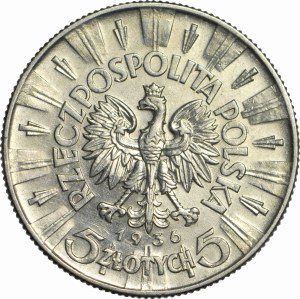 5 gold 1936, Pilsudski, beautiful