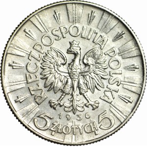 5 złotych 1936, Piłsudski, piękny