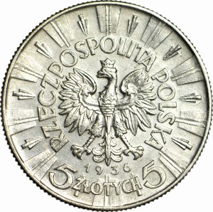 5 gold 1936, Pilsudski, beautiful