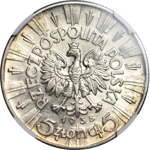 5 złotych 1938, Piłsudski, piękny
