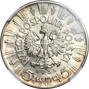 5 gold 1938, Pilsudski, beautiful