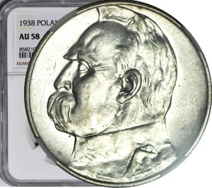 5 gold 1938, Pilsudski, beautiful