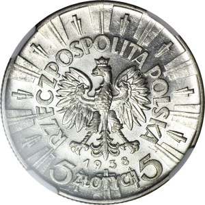5 gold 1938, Pilsudski, beautiful