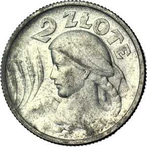 2 złote 1924, Żniwiarka, róg i pochodnia (Paryż), ładna
