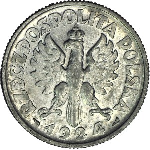 2 złote 1924, Żniwiarka, róg i pochodnia (Paryż), ładna