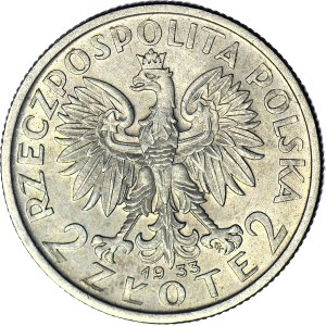 2 złote 1932, Głowa, ładna