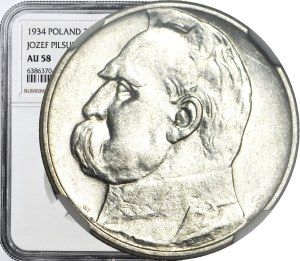 2 gold 1934, Pilsudski, beautiful