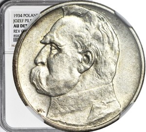 2 gold 1934, Pilsudski, beautiful