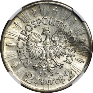 2 gold 1934, Pilsudski, beautiful