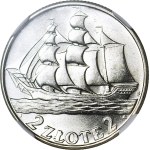 2 złote 1936, Żaglowiec, menniczy, WYŚMIENITY, skrętka