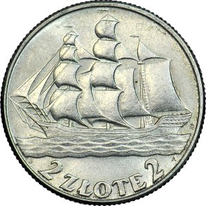 2 Gold 1936, Sailing ship, minted