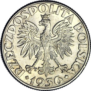 2 Gold 1936, Sailing ship, circular