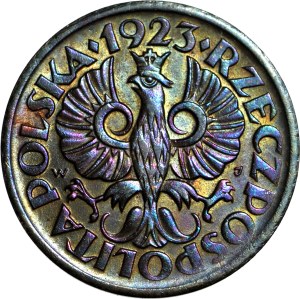5 pennies 1923 brass, minted