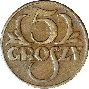 5 groszy 1930, piękne, rzadki rocznik