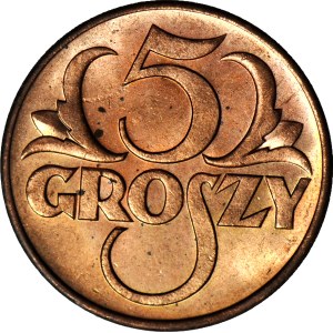 5 groszy 1938, mennicze, czerwone