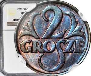 2 pennies 1928, mint, BN color