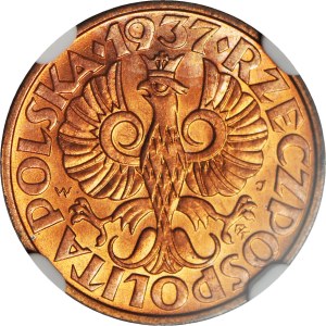 2 pennies 1937, mint, color RD