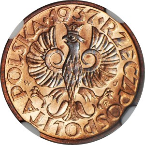 2 pennies 1937, mint, RB color