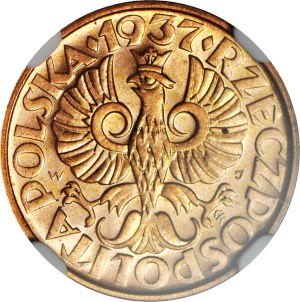 2 pennies 1937, mint, RB color