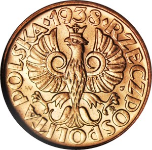 2 pennies 1938, mint, RD color, exquisite