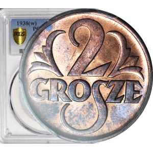 2 grosze 1938, menniczy, kolor RB