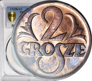 2 pennies 1938, mint, color RB