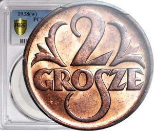 2 pennies 1938, mint, color RB