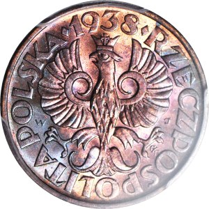 2 pennies 1938, mint, color RB
