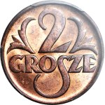 2 grosze 1938, menniczy, kolor RB