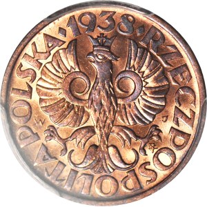 2 grosze 1938, menniczy, kolor RB