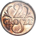 2 grosze 1938, menniczy, kolor RB