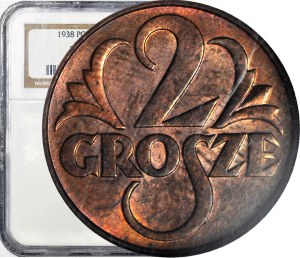 2 pennies 1938, mint, color RB