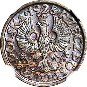 1 penny 1928, mint, color BN