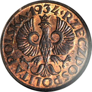 1 penny 1934, mint, color RB