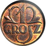 1 grosz 1934, menniczy, kolor RB