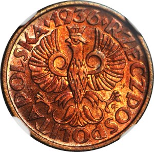 1 penny 1936, mint, color RB